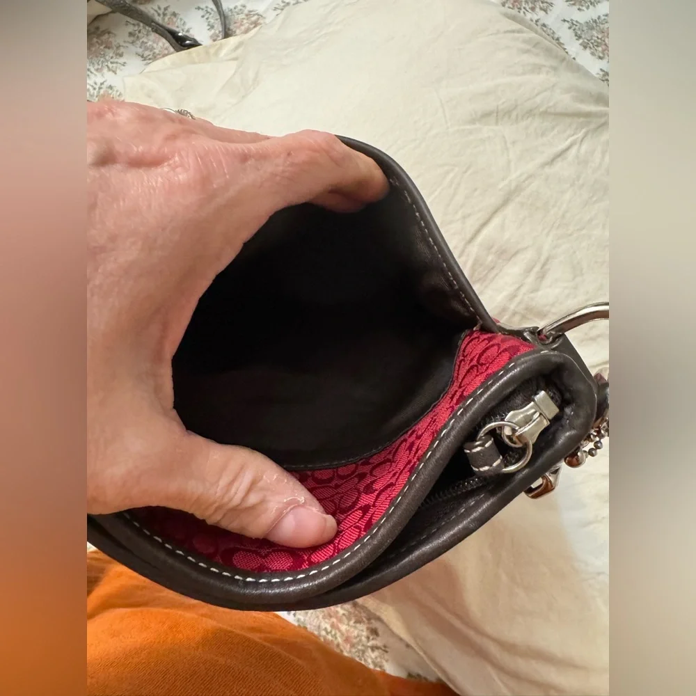 Coach Signature Red Jacquard Crossbody + Wallet Set Y2K Vintage - Picture 7 of 9